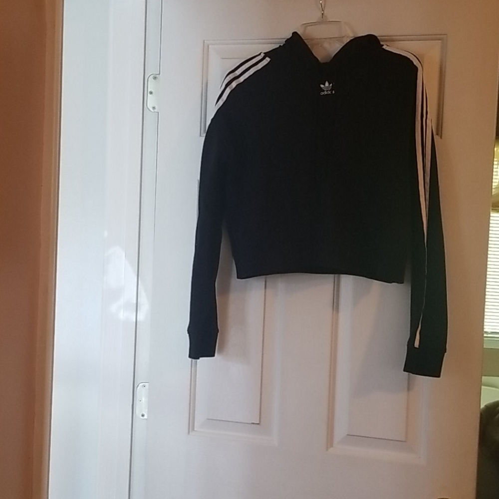 Black Adidas crop hoodie